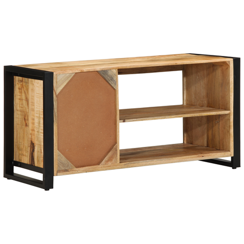 vidaXL Shoe Bench 100x40x50 cm Solid Wood Rough Mango