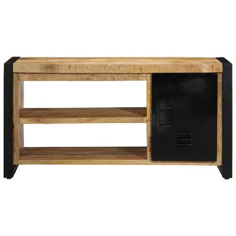 vidaXL Shoe Bench 100x40x50 cm Solid Wood Rough Mango