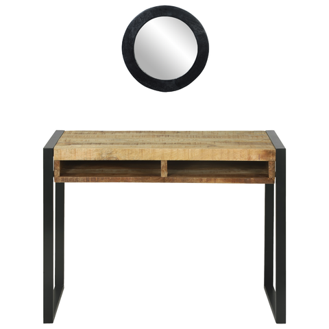 vidaXL Dressing Table with Mirror 100x50x75 cm Solid Rough Wood Mango