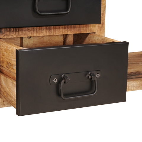 vidaXL Storage Bench with Canvas 80x35x40 cm Solid Rough Wood Mango