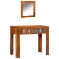 vidaXL Dressing Table with Mirror Honey Brown Solid Wood Acacia