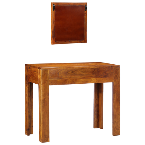 vidaXL Dressing Table with Mirror Honey Brown Solid Wood Acacia