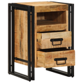 vidaXL Bedside Cabinet 40x40x59 cm Solid Rough Wood Mango