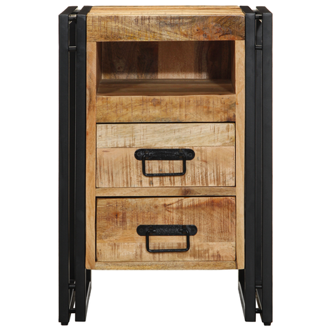 vidaXL Bedside Cabinet 40x40x59 cm Solid Rough Wood Mango