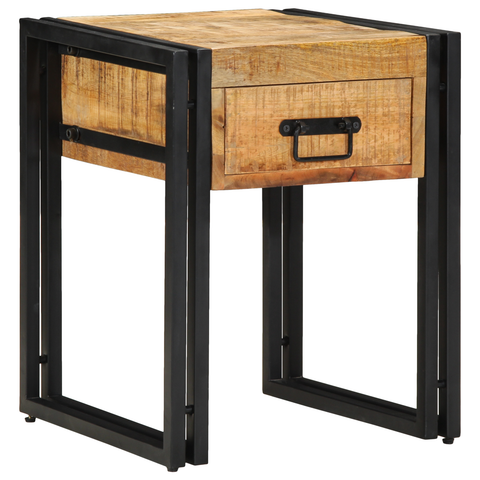 vidaXL Side Table 40x40x50 cm Solid Rough Wood Mango