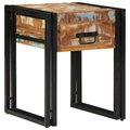 vidaXL End Table with Drawer Black 40x40x50 cm Solid Reclaimed Wood