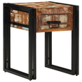 vidaXL End Table with Drawer Black 40x40x50 cm Solid Reclaimed Wood