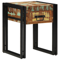 vidaXL End Table with Drawer Black 40x40x50 cm Solid Reclaimed Wood