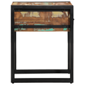 vidaXL End Table with Drawer Black 40x40x50 cm Solid Reclaimed Wood