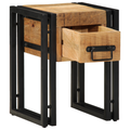 vidaXL End Table with Drawer Black 30x30x40 cm Solid Mango Wood