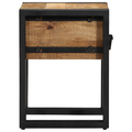 vidaXL End Table with Drawer Black 30x30x40 cm Solid Mango Wood