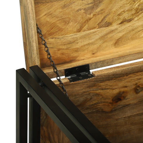 vidaXL Storage Box 80x50x50 cm Solid Rough Wood Mango