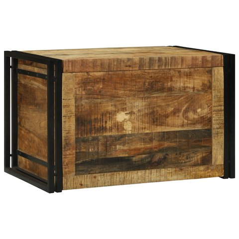 vidaXL Storage Box 80x50x50 cm Solid Rough Wood Mango