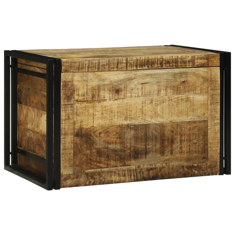 vidaXL Storage Box 80x50x50 cm Solid Rough Wood Mango