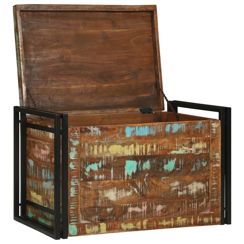 vidaXL Storage Box Multicolour 80x50x50 cm Solid Wood Reclaimed