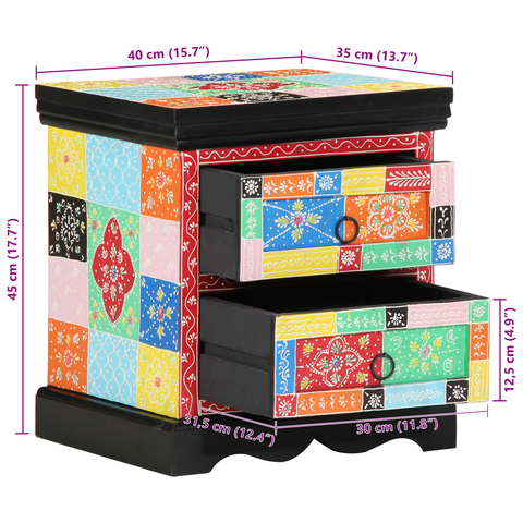 vidaXL Bedside Cabinet Multicolour 40x35x45 cm Engineered Wood