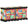 vidaXL Bedside Cabinet 2 pcs Multicolour 40x35x45 cm Engineered Wood