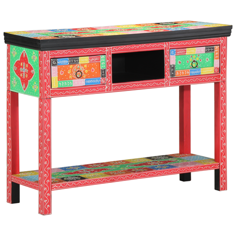 vidaXL Multi-Colored Console Table 100x30x75 cm Made of Solid Mango Wood