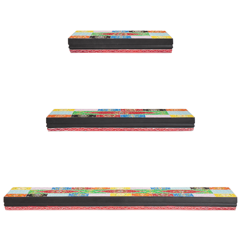 vidaXL 3 Piece Wall Shelf Set 100x20x6 cm Solid Wood Mango