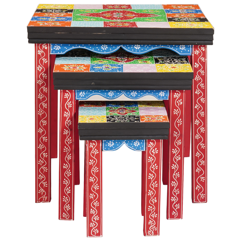 vidaXL Nesting Tables 3 pcs Solid Wood Mango