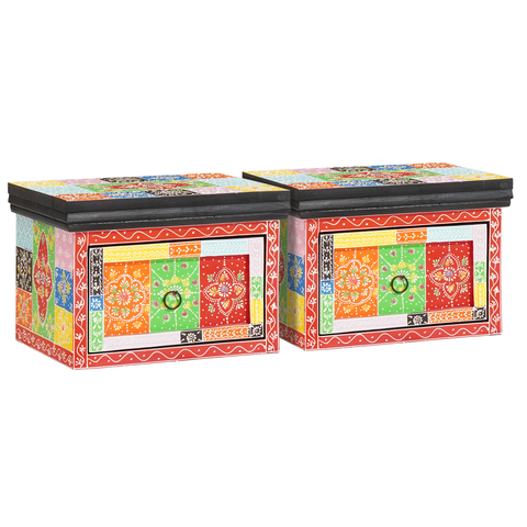 vidaXL Bedside Cabinets 2 pcs 40x30x28 cm Solid Wood Mango & Engineered Wood