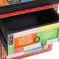 vidaXL Bedside Cabinet Multicoloured Solid Wood with Paint