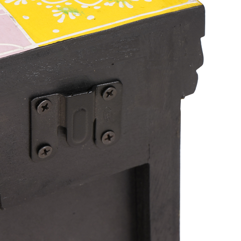 vidaXL Bedside Cabinet Multicoloured Solid Wood with Paint