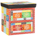 vidaXL Bedside Cabinet Multicoloured Solid Wood with Paint