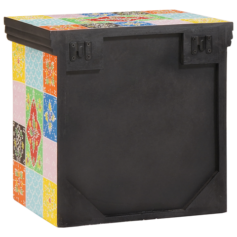 vidaXL Bedside Cabinet Multicoloured Solid Wood with Paint