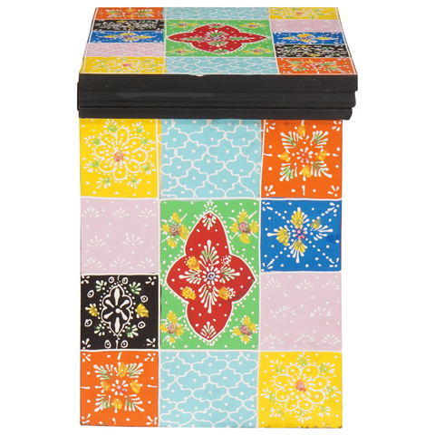 vidaXL Bedside Cabinet Multicoloured Solid Wood with Paint