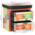 vidaXL Bedside Cabinet Multicoloured Solid Wood with Paint