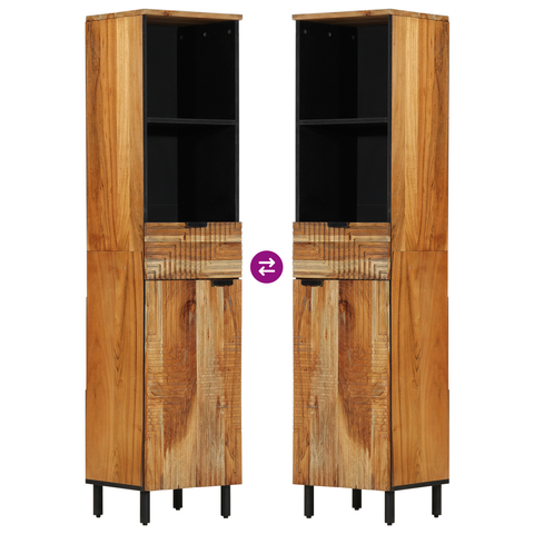 vidaXL Bathroom Cabinet 38x33x160 cm Solid Wood Acacia