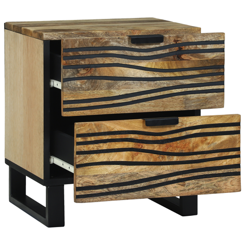 vidaXL Bedside Cabinet 40x33.5x46 cm Solid Wood Mango and Engineered Wood