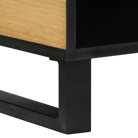 vidaXL Coffee Tables with Shelf Geometric Brown 80 x 50 x 40 cm Solid mango wood