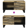vidaXL Coffee Tables with Shelf Geometric Brown 80 x 50 x 40 cm Solid mango wood