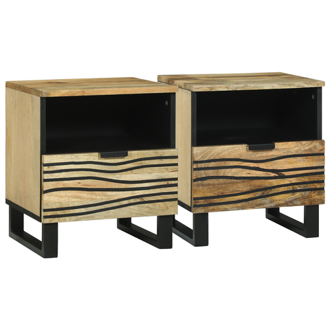 vidaXL Bedside Cabinets 2 pcs 40x33x46 cm Solid Wood Mango