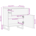vidaXL Bedside Cabinet 50x33x60 cm – Solid Mango Wood