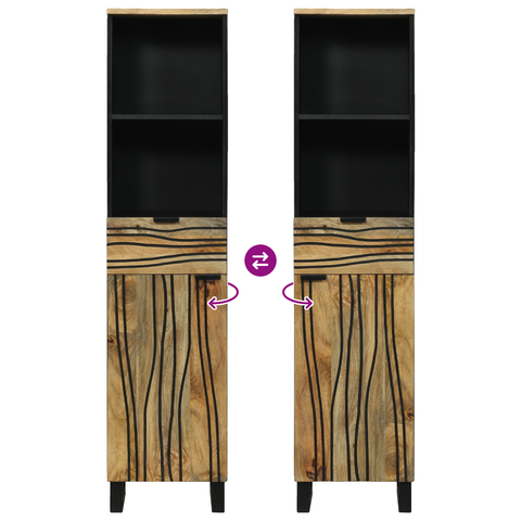 vidaXL Bathroom Cabinet 38x33.5x160 cm Solid Wood Mango