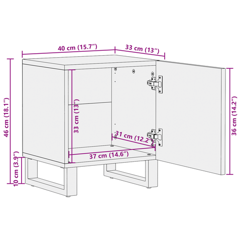 vidaXL Bedside Tables Natural 40 x 33.5 x 46 cm