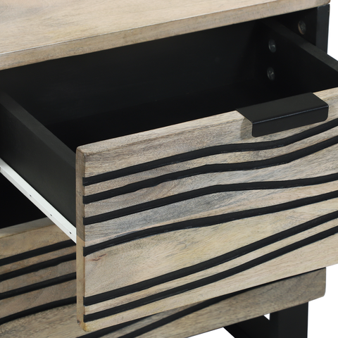 vidaXL Bedside Tables with Drawer White and black 40 x 33.5 x 46 cm