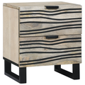 vidaXL Bedside Tables with Drawer White and black 40 x 33.5 x 46 cm