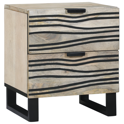 vidaXL Bedside Tables with Drawer White and black 40 x 33.5 x 46 cm