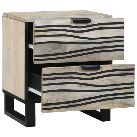 vidaXL Bedside Tables with Drawer White and black 40 x 33.5 x 46 cm