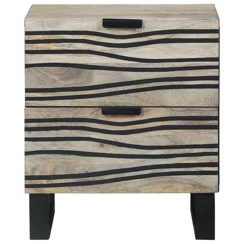 vidaXL Bedside Tables with Drawer White and black 40 x 33.5 x 46 cm