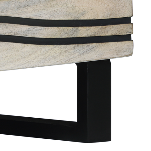 vidaXL Coffee Tables White, Black 80 x 50 x 40 cm Solid mango wood