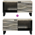 vidaXL Coffee Tables White, Black 80 x 50 x 40 cm Solid mango wood