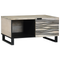 vidaXL Coffee Tables White, Black 80 x 50 x 40 cm Solid mango wood