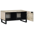 vidaXL Coffee Tables White, Black 80 x 50 x 40 cm Solid mango wood