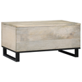 vidaXL Coffee Tables White, Black 80 x 50 x 40 cm Solid mango wood