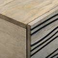 vidaXL Coffee Table White, Black 80 x 50 x 40 cm Solid mango wood